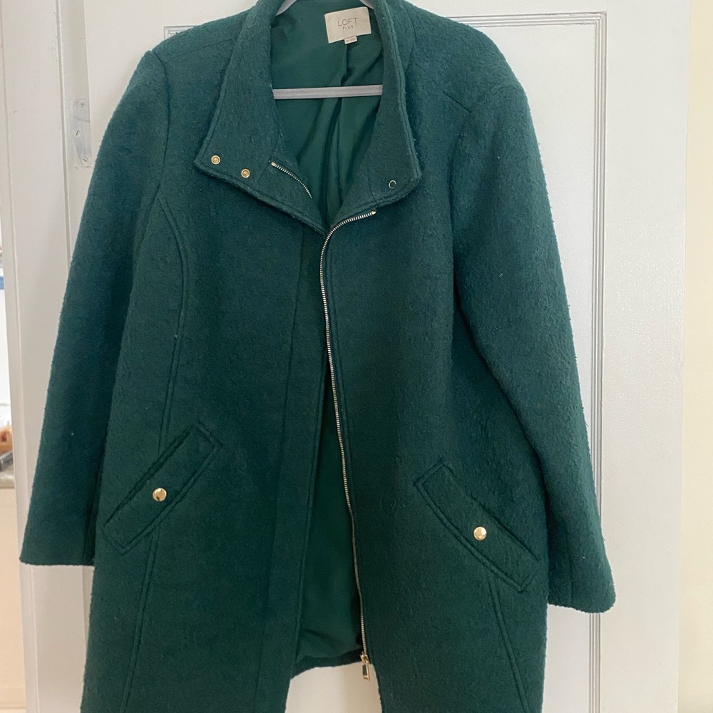 LOFT Dark Green Teddy Jacket